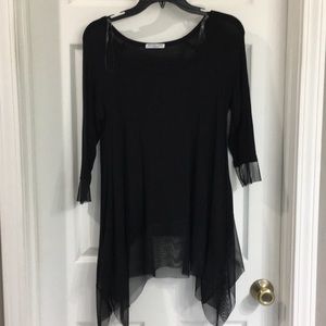 Black quarter sleeve dress shirt